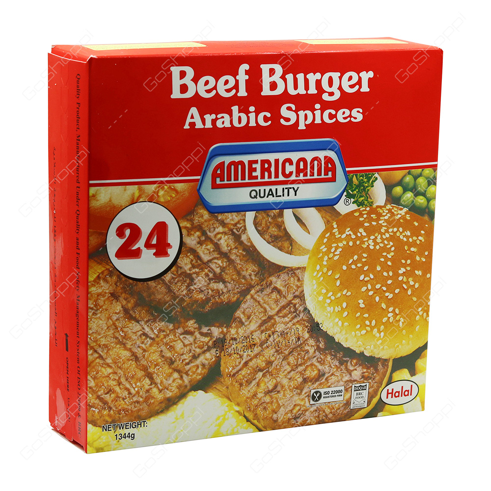 Americana Quality Beef Burger Arabic Spices Halal 24 pcs Buy Online