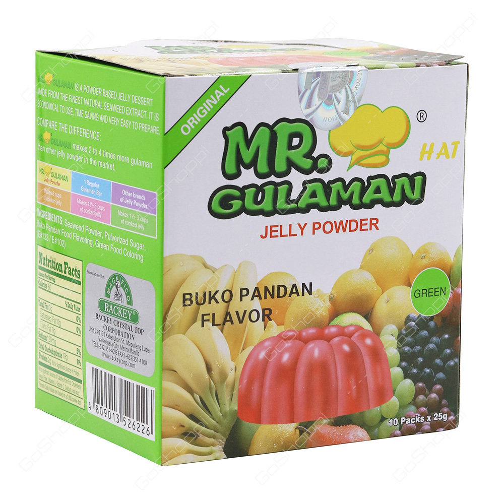 Mr Gulaman Jelly Powder Green Buko Pandan Flavor 10X25 g Buy Online