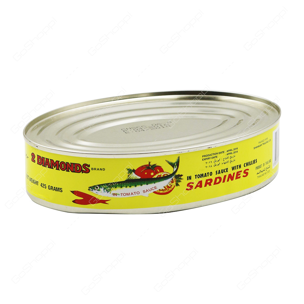 2 Diamonds Sardines in Tomato Sauce with Chillies 425 g