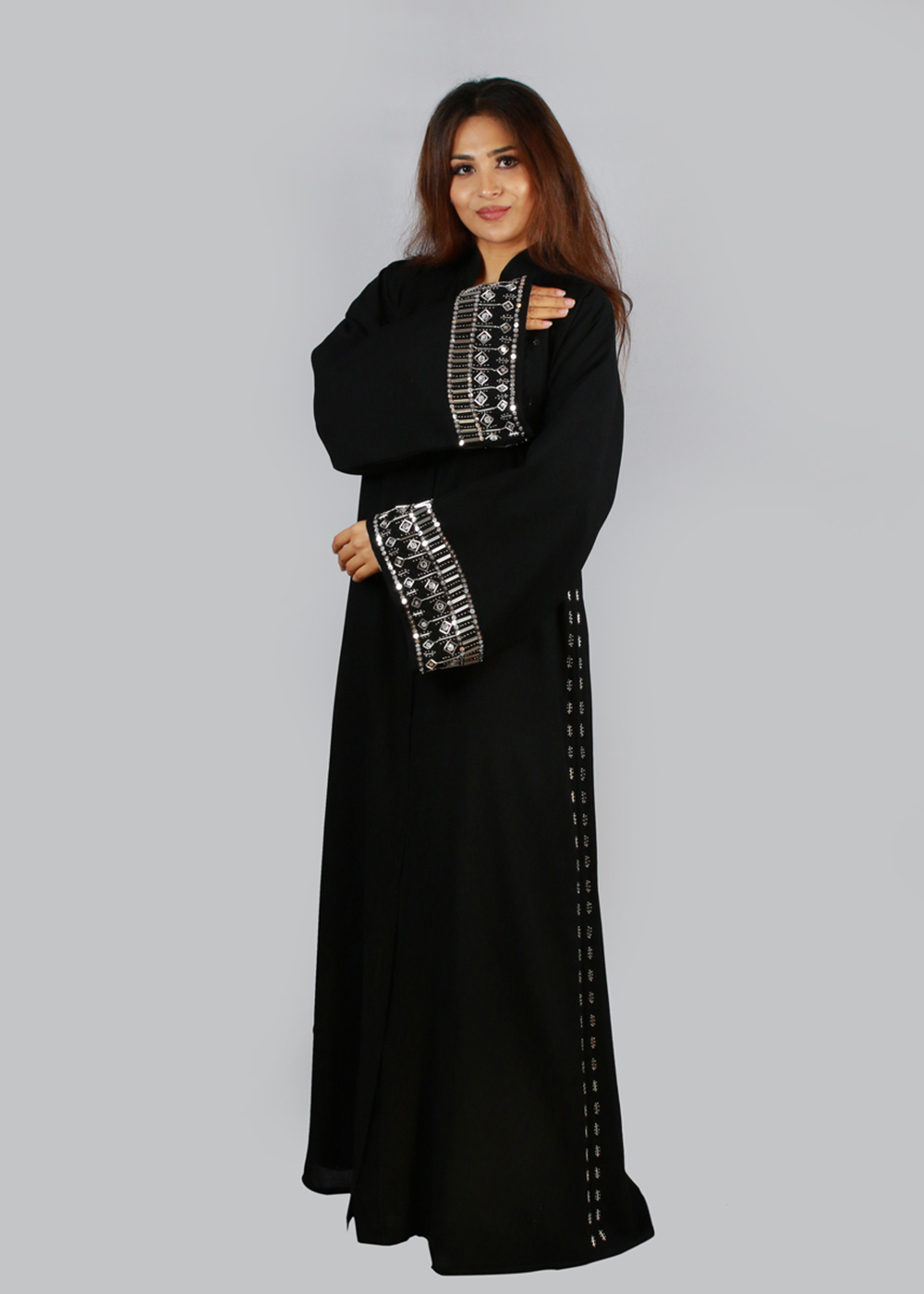 Al Jumairi Beads Detail Abaya - AJ2118