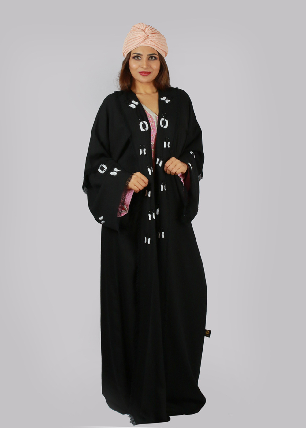 Al Jumairi Butterfly Pattern Abaya - AJ2159