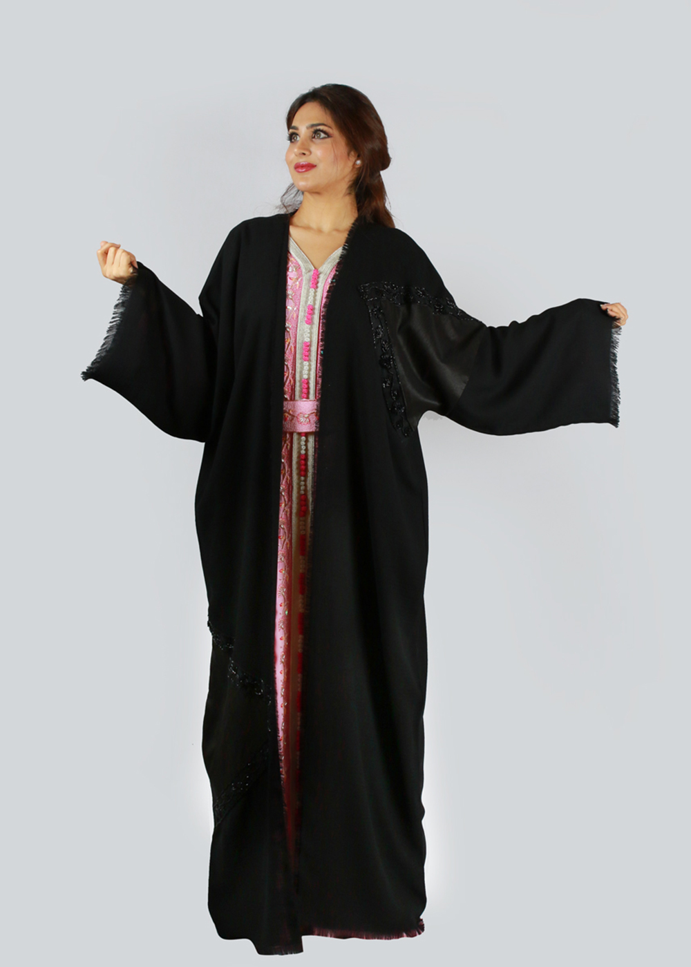 Al Jumairi Crystal Designed Abaya - AJ2140