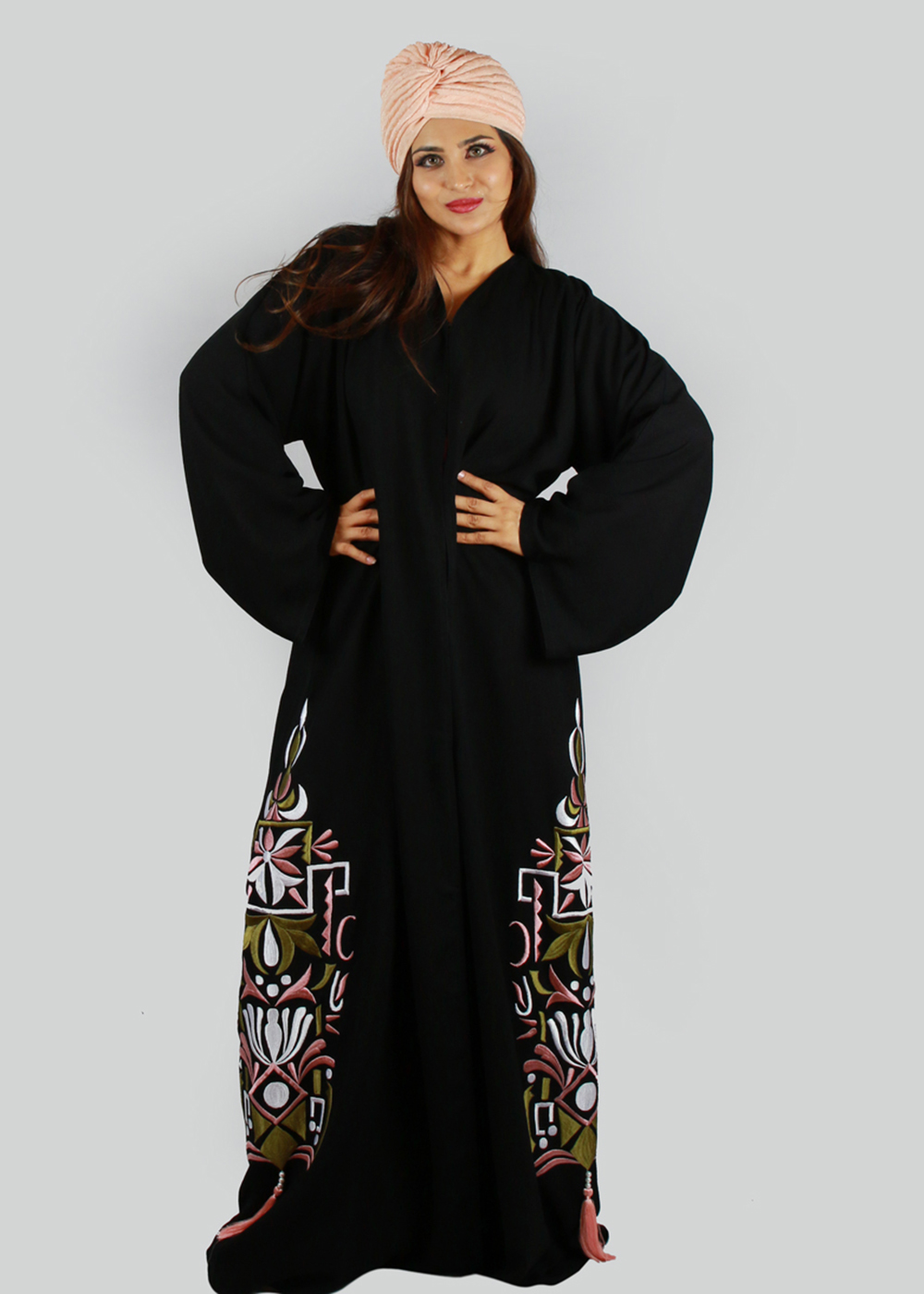 Al Jumairi Fancy Embroidery Abaya - AJ2157