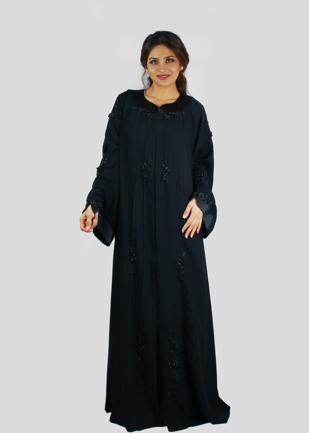 Al Jumairi Fancy Laced Abaya - AJ2139