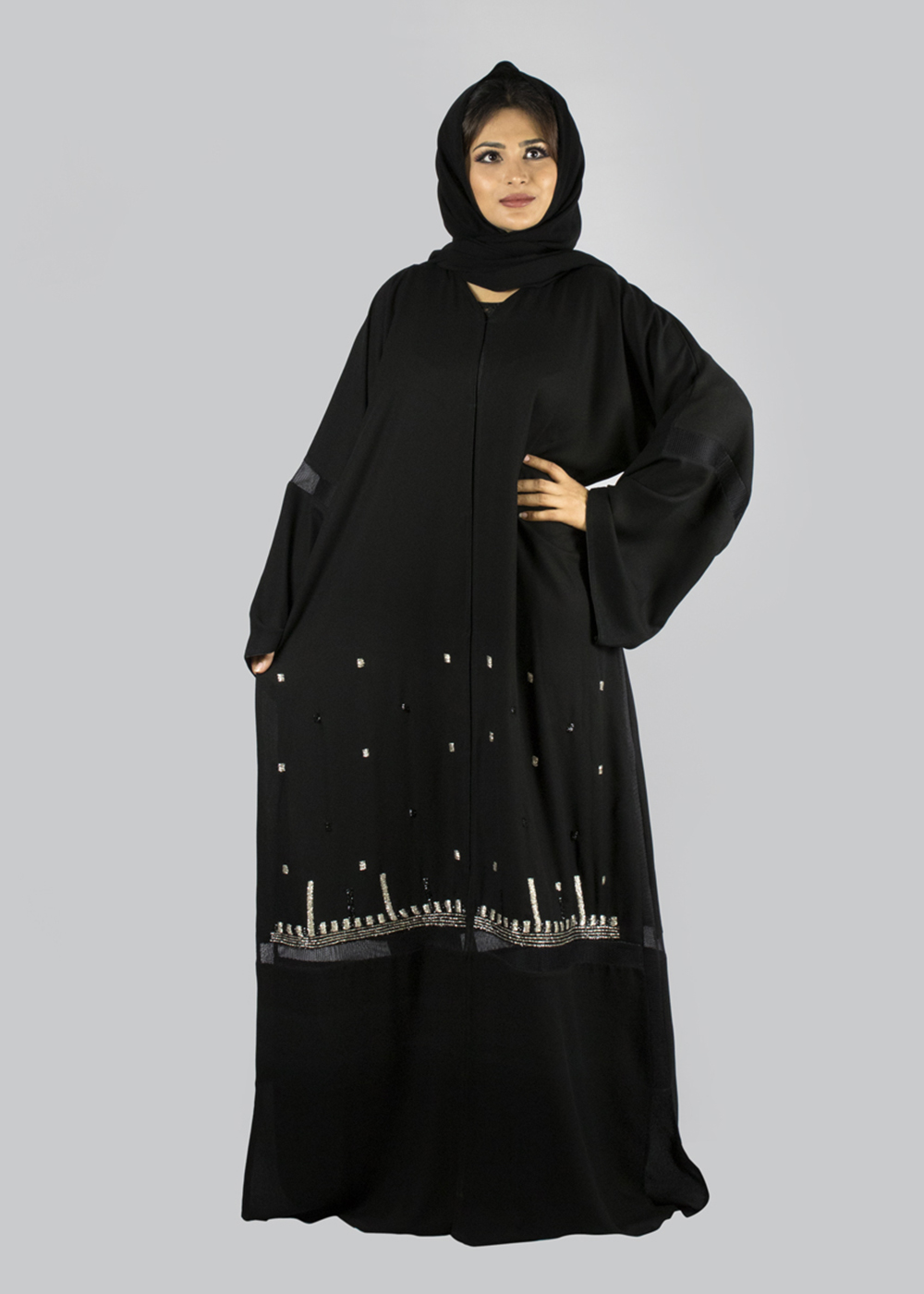 Al Jumairi Fancy Outline Abaya - AJ2167