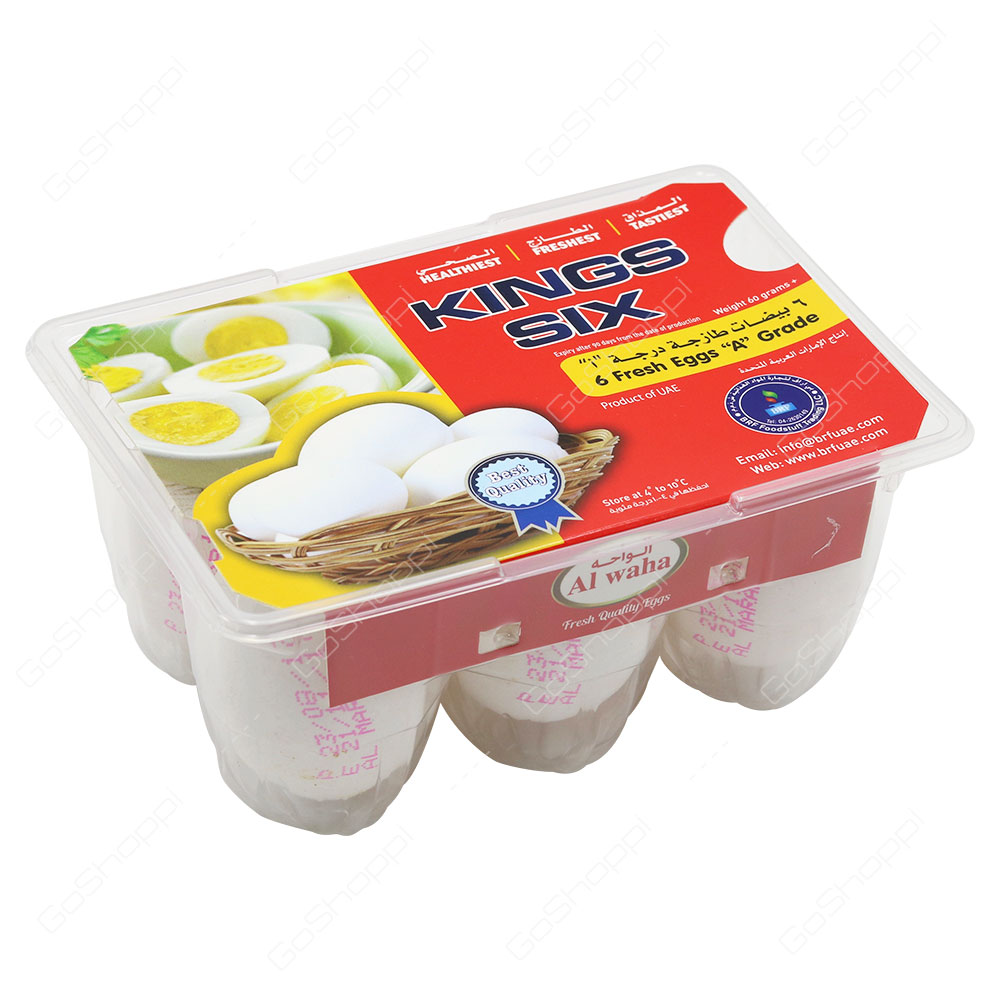 Al Waha Kings Six Fresh White Eggs 6 pcs