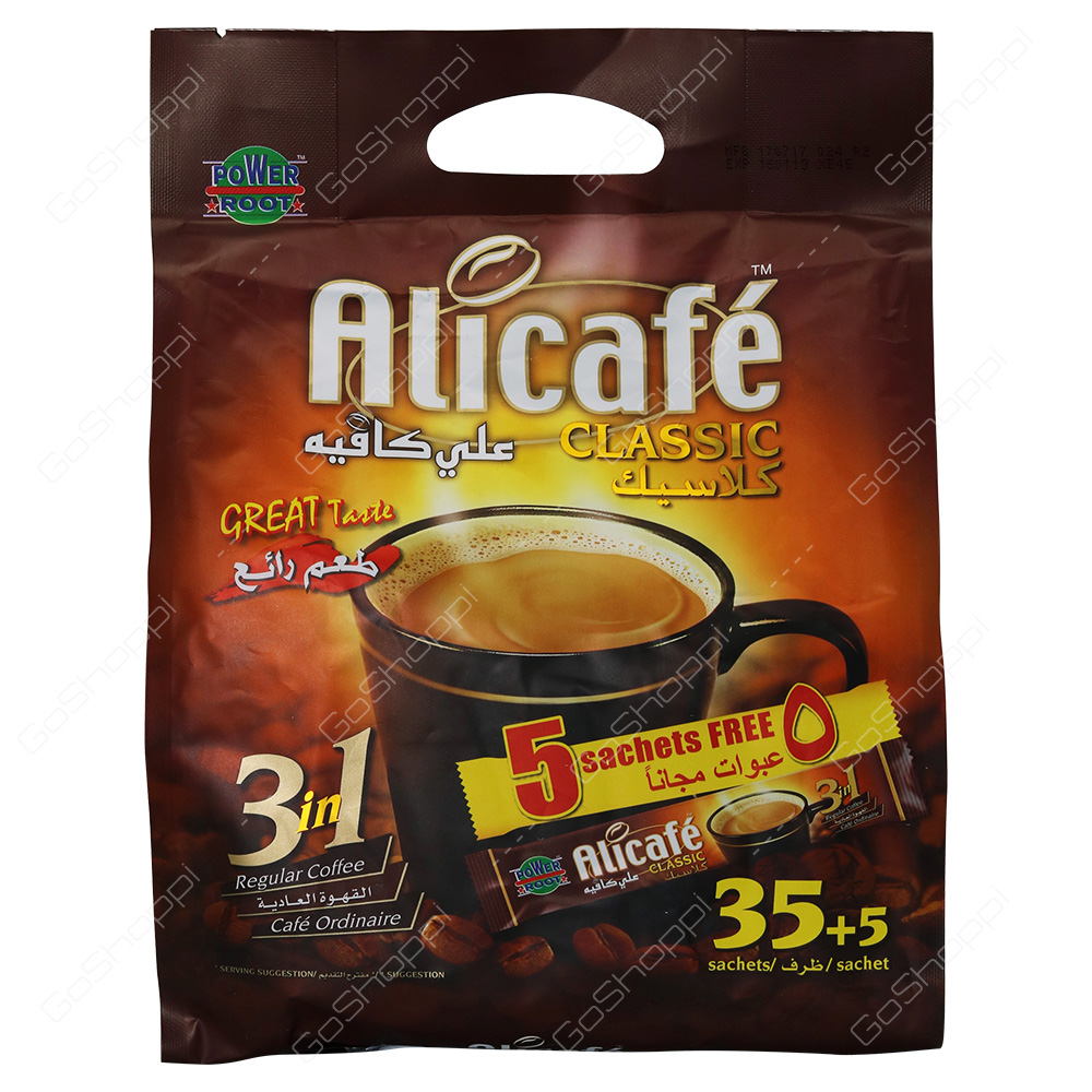 Alicafe Classic 3 In 1 Regular Coffee 40 Sachets