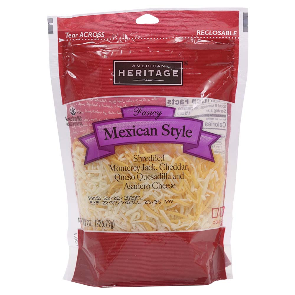 American Heritage Fancy Mexican Style Shredded Cheese 226g