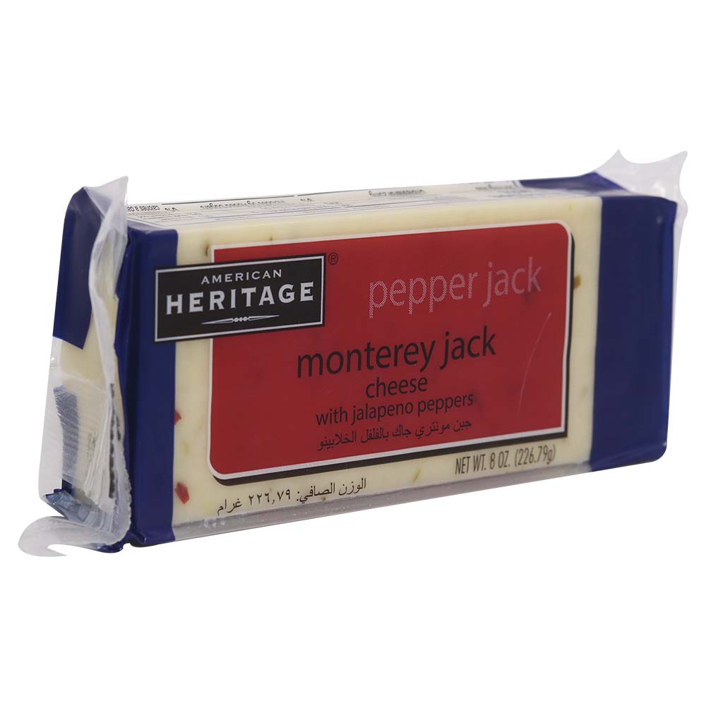 American Heritage Monterey Jack Cheese With Jalapeno Peppers 226g