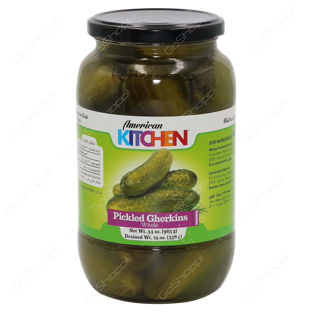 American Kitchen Pickled Gherkins Whole 963 g