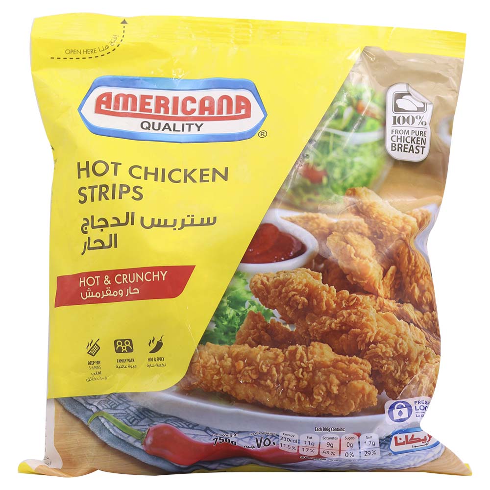 Americana Quality Hot Chicken Strips 750g