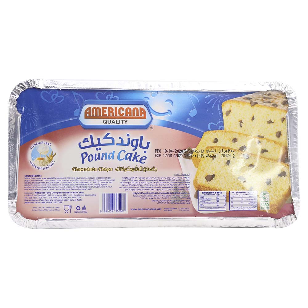 Americana Quality Pound Cake Chocolate Chips 300g