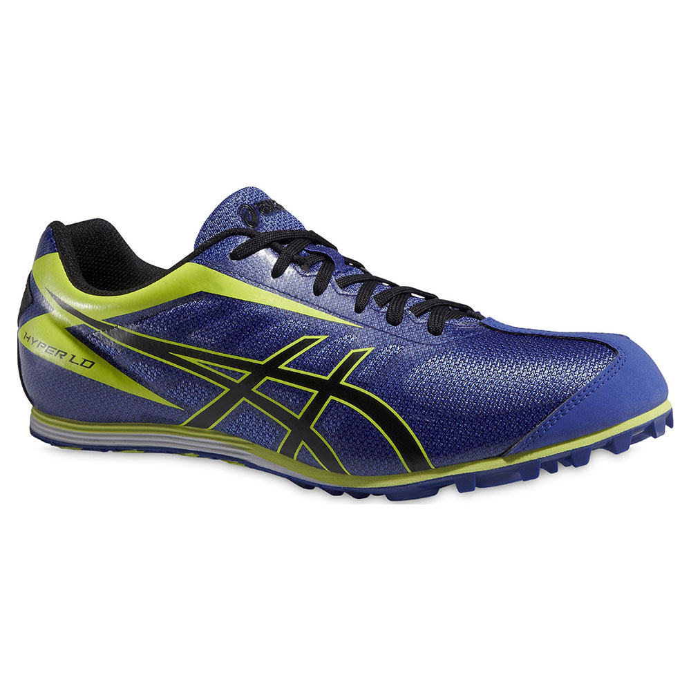 Asics Hyper LD 5 Running Spikes For Men - Blue - Onyx - Flash Yellow - G404Y-4399