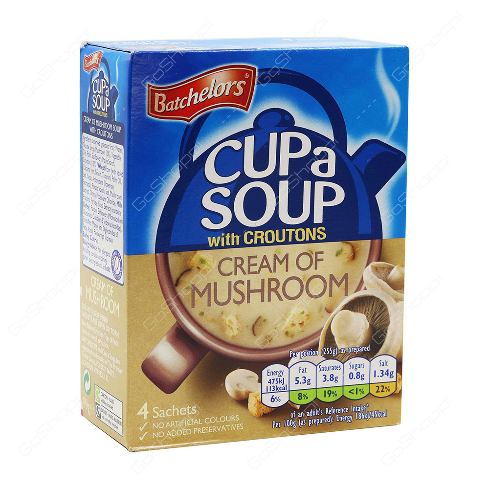 Batchelors Cup A Soup With Croutons Cream of Mushroom 4 Sachets