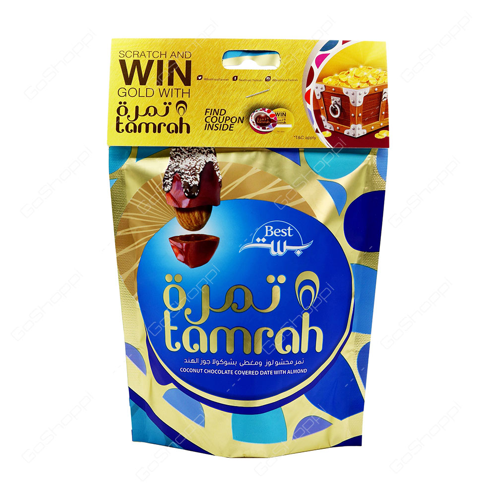 Best Tamrah Coconut Chocolate Covered Date With Almond 100 g