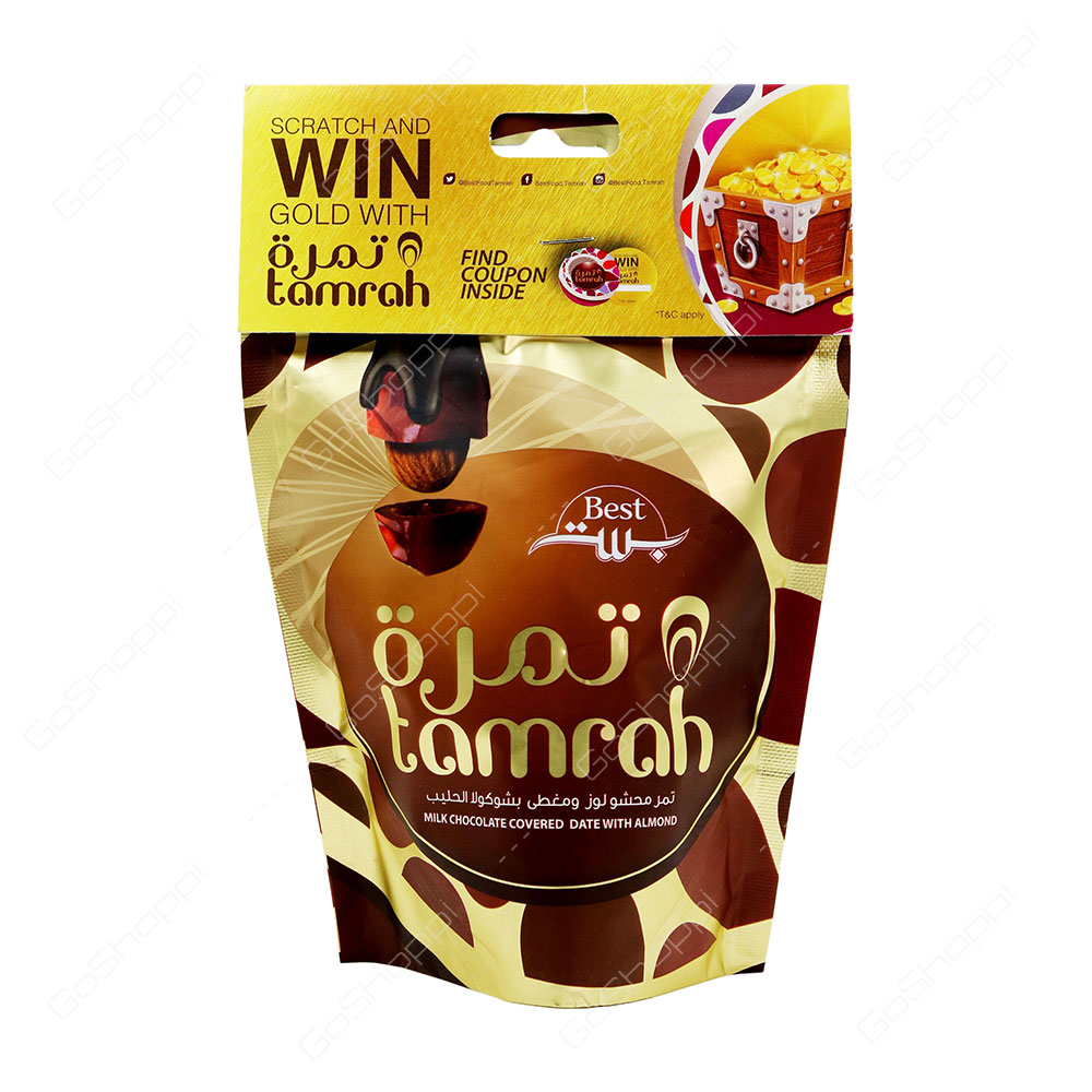 Best Tamrah Milk Chocolate Covered Date With Almond 100 g