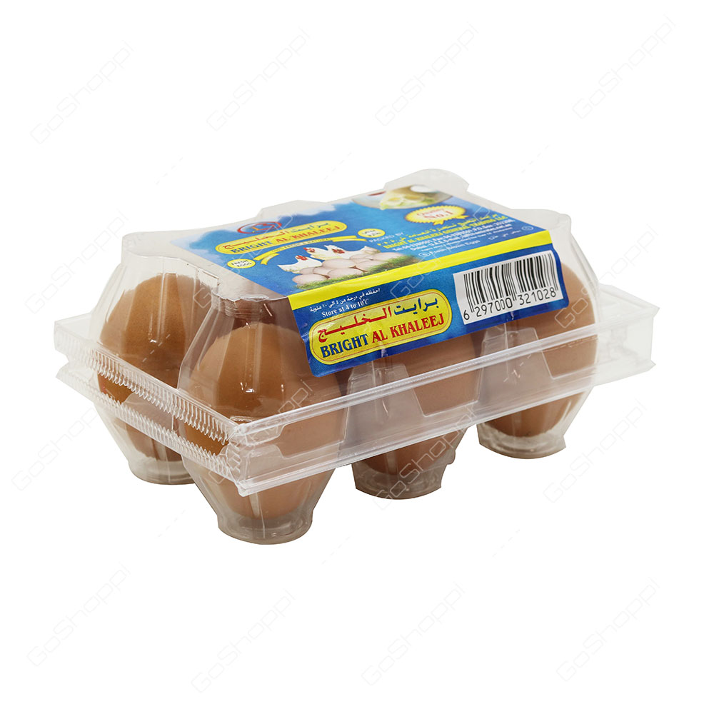 Bright Al Khaleej Fresh Brown Eggs 6 pcs