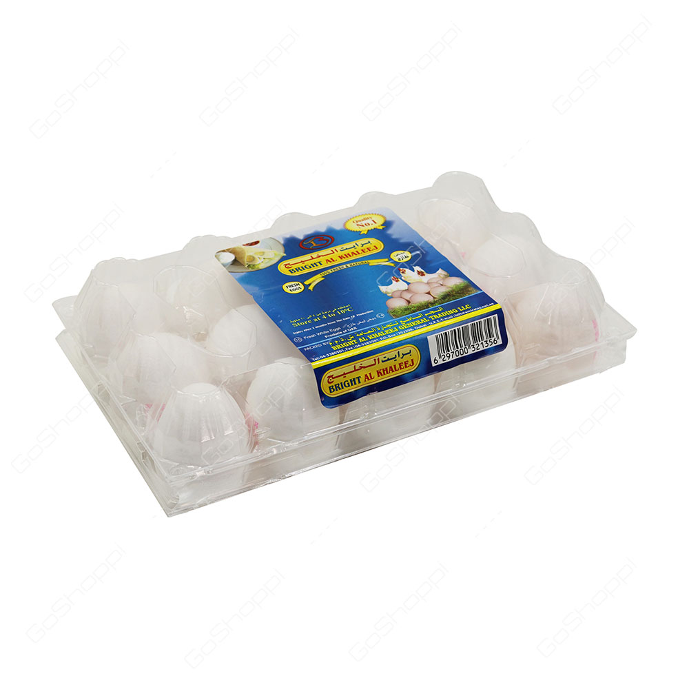 Bright Al Khaleej Fresh White Eggs 15 pcs