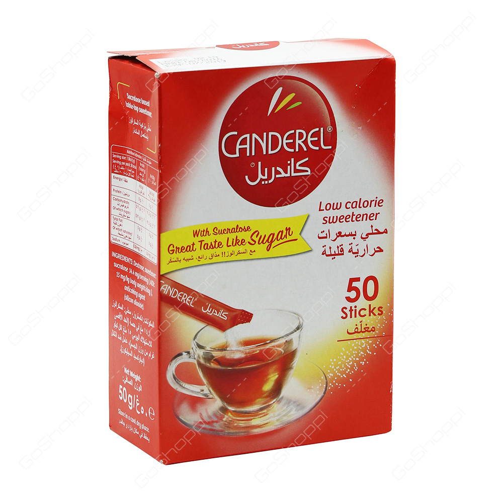 Canderel Low Calorie Sweetener 50 Sticks