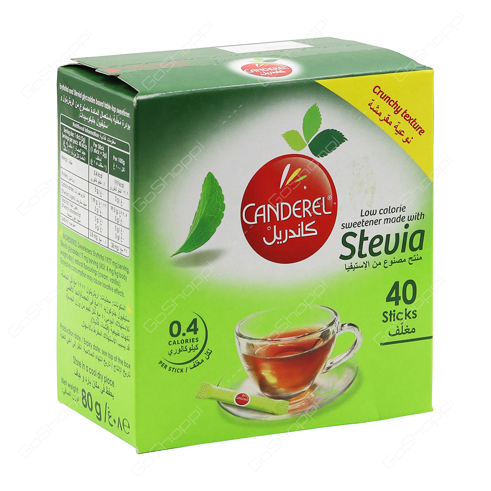 Canderel Low Calorie Sweetener made with Stevia      40 Sticks