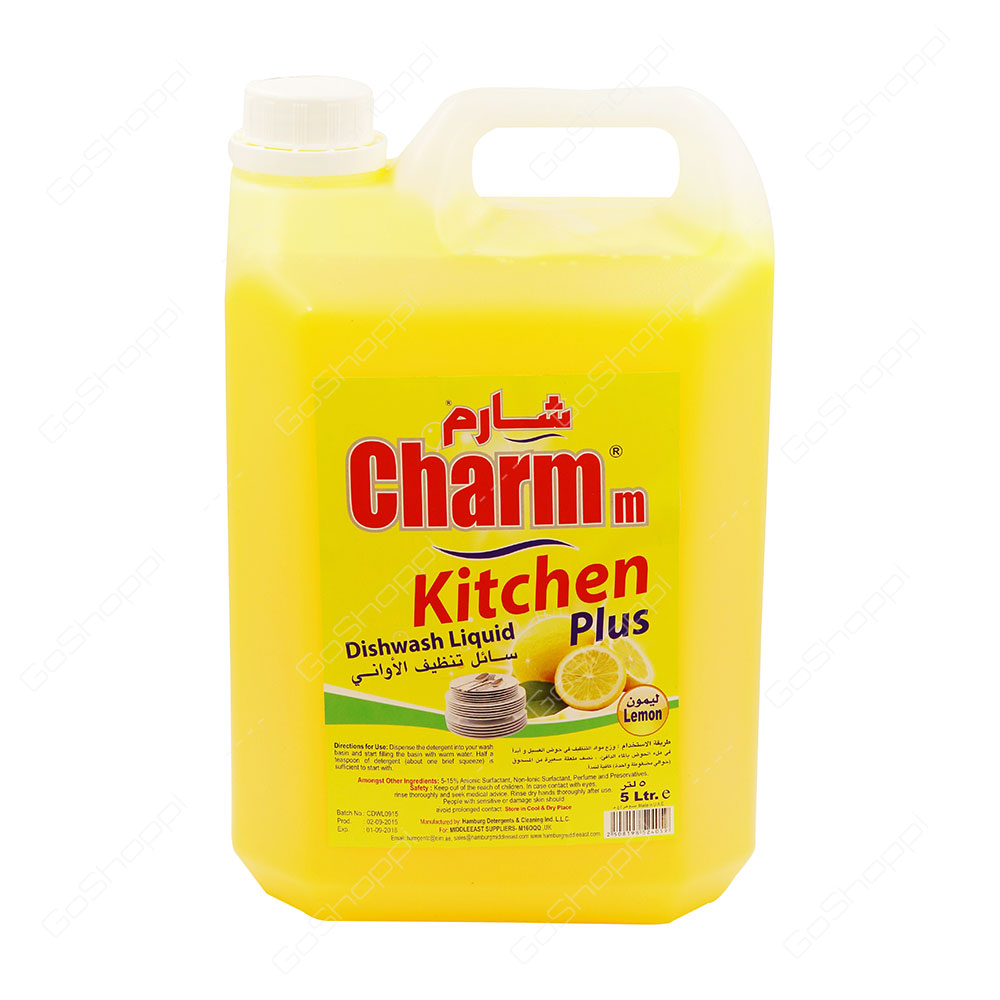 Charmm Kitchen Plus Dishwash Liquid Lemon 5 l