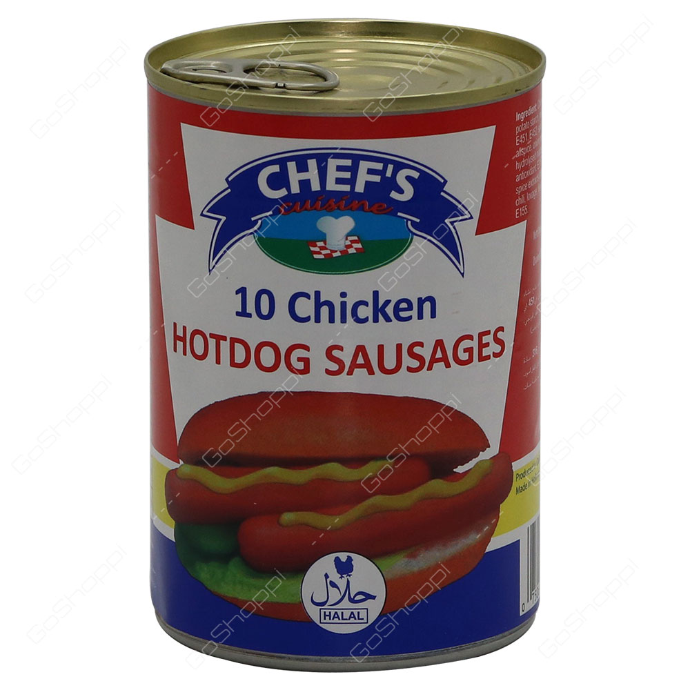 Chefs 10 Chicken Hotdog Sausages 400 g