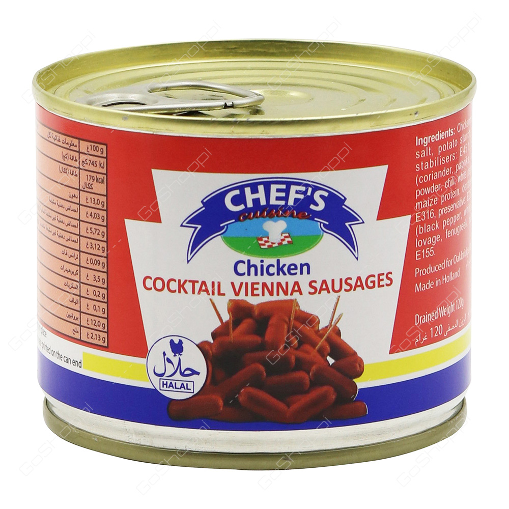 Chefs Chicken Cocktail Vienna Sausages  125 g