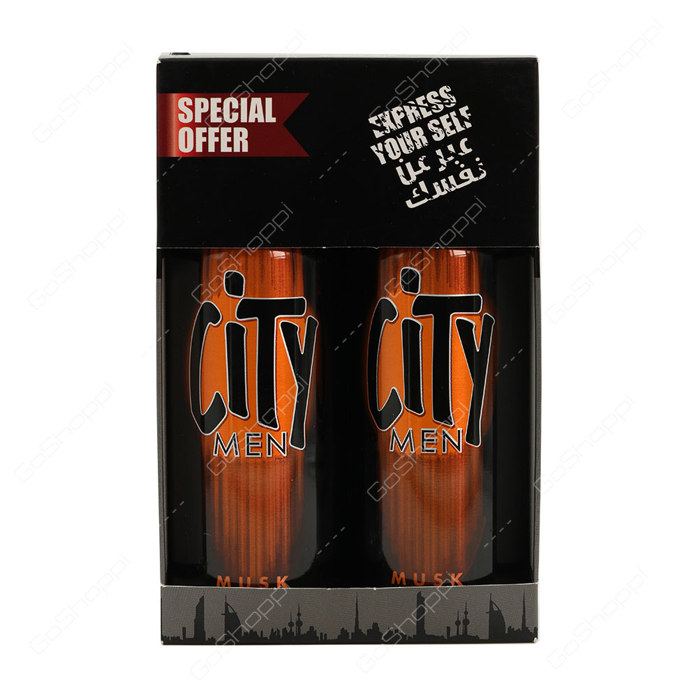 City Men Musk Deodorant 2X150 ml