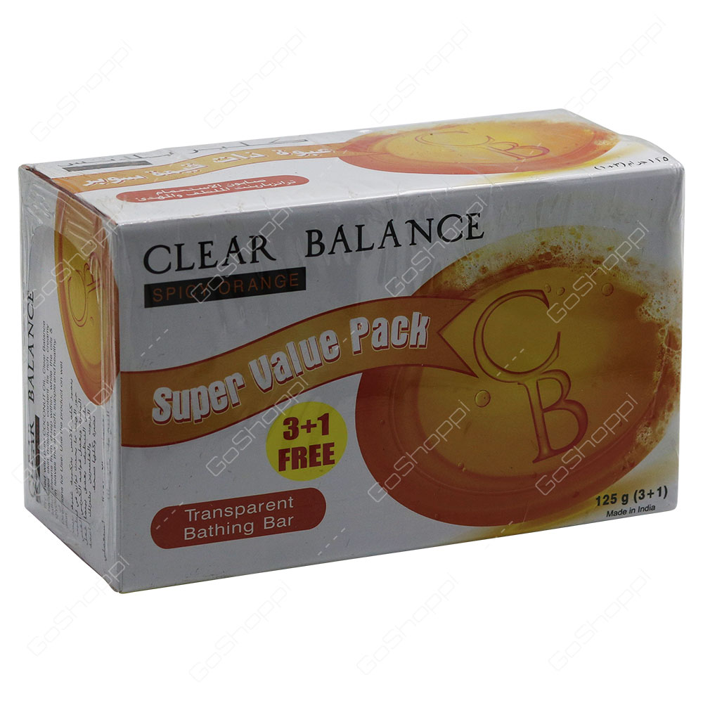 Clear Balance Spicy Orange Transparent Bathing Bar 4X125 g