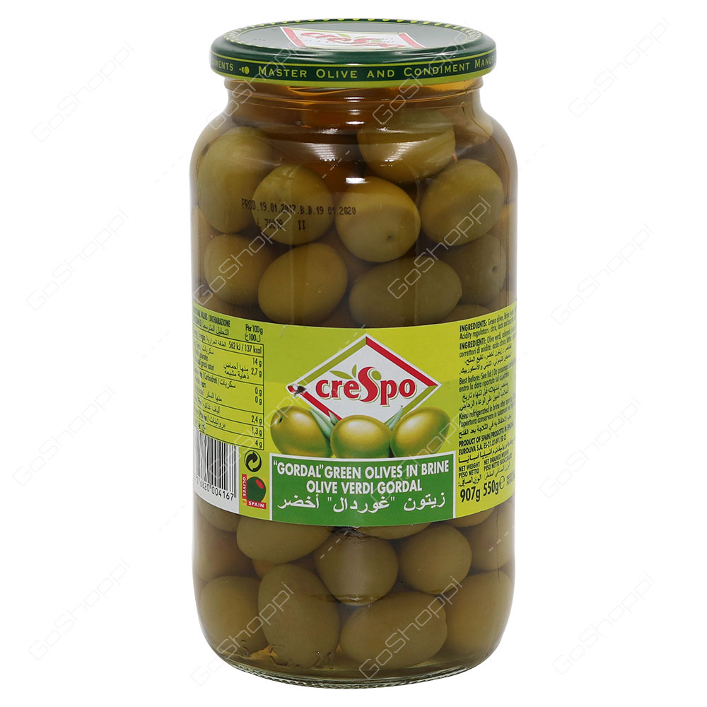 Crespo Gordal Green Olives In Brine 907 g