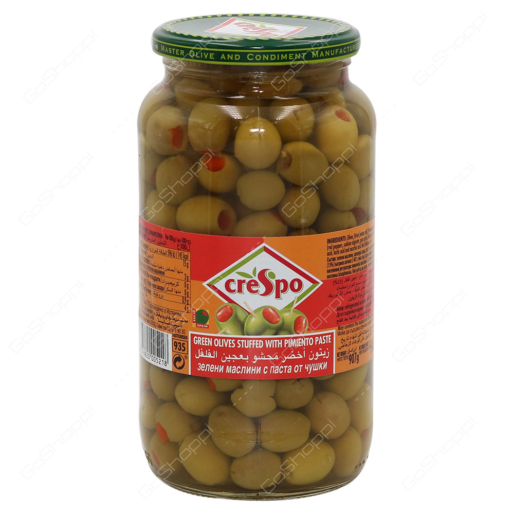 Crespo Green Olives Stuffed With Pimiento Paste 907 g