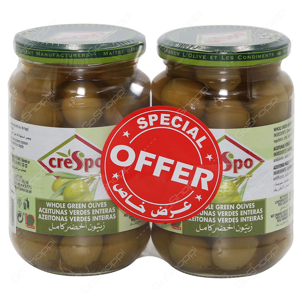 Crespo Whole Green Olives 2X200 g