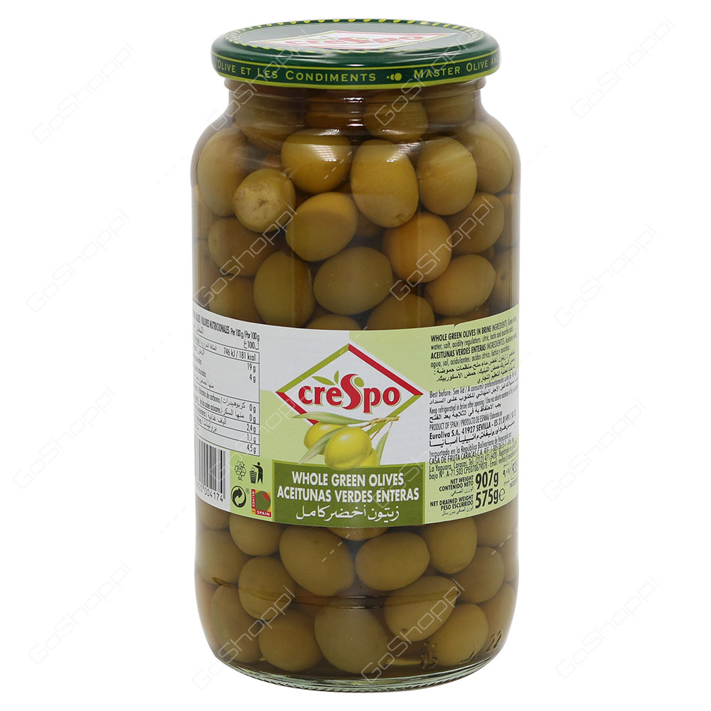 Crespo Whole Green Olives 907 g