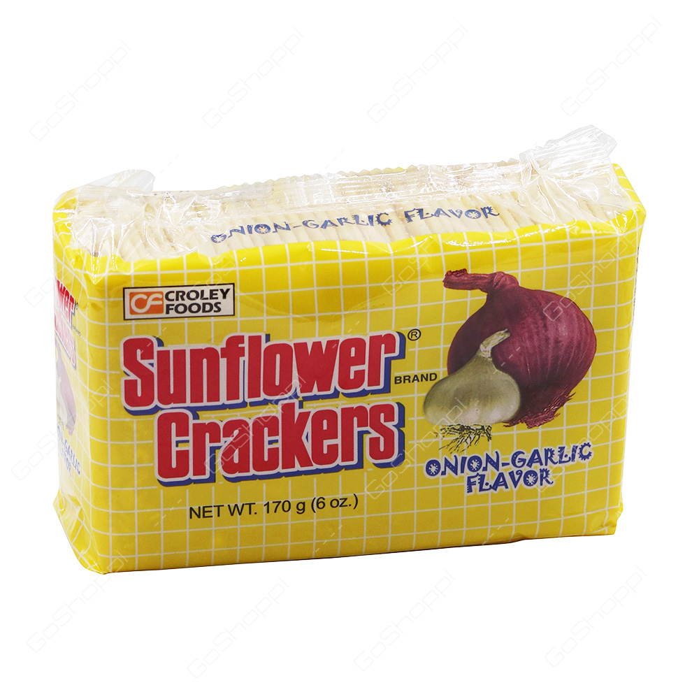 Croley Foods Sunflower Crackers Onion Garlic Flavor 170 g