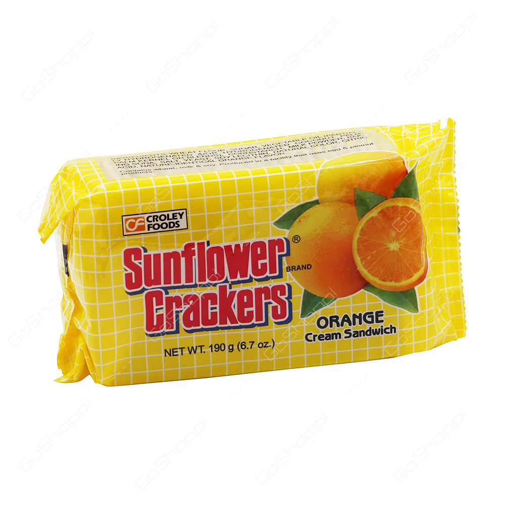 Croley Foods Sunflower Crackers with Orange Cream Sandwich 190 g