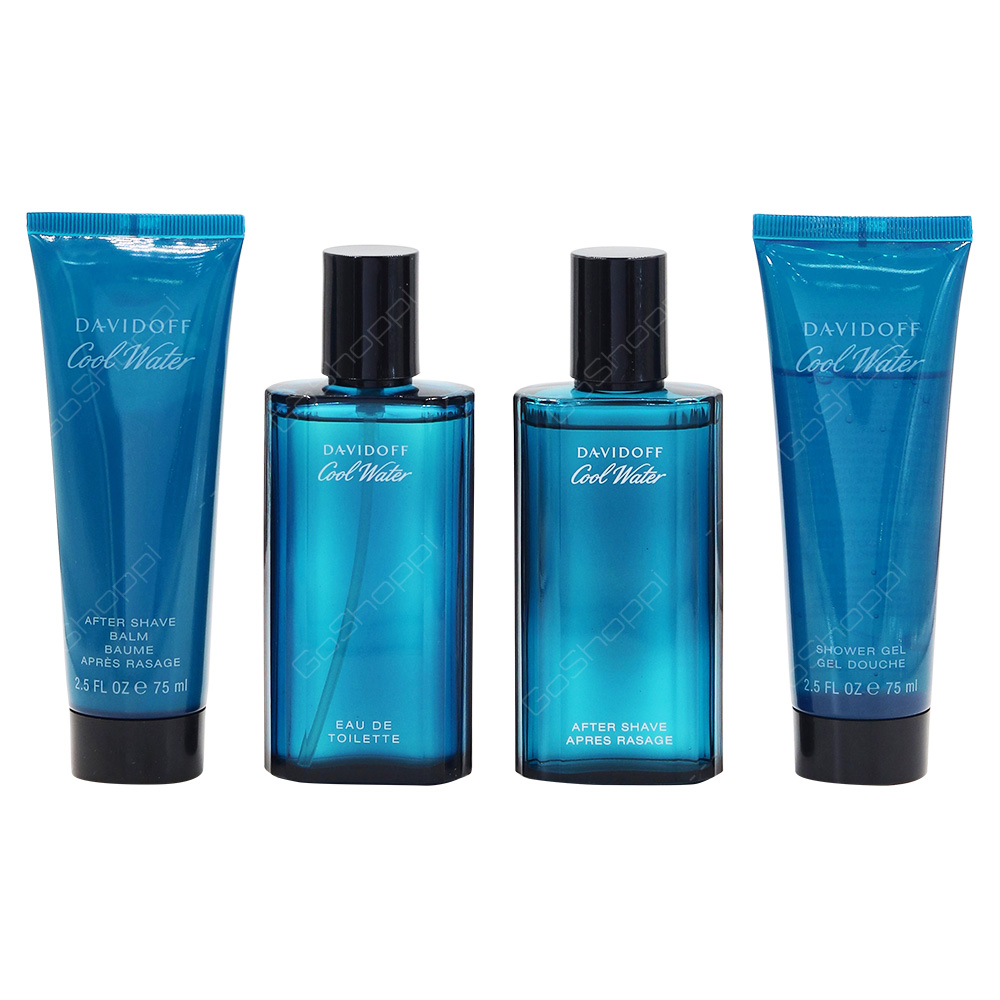Davidoff Cool Water Gift Set For Men Eau De Toilette 75ml After Shave Balm 75ml Shower Gel 75ml After Shave 75ml
