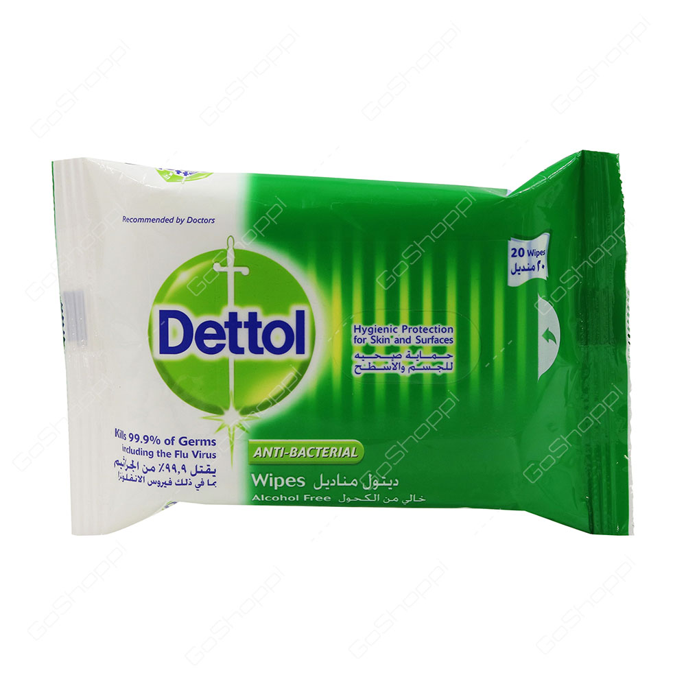 Dettol Anti Bacterial Wipes Alcohol Free 20 Wipes