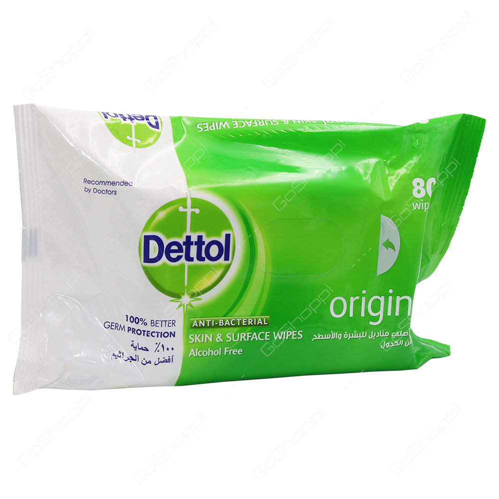 Dettol Original Anti Bacterial Skin & Surface Wipes 80 Wipes