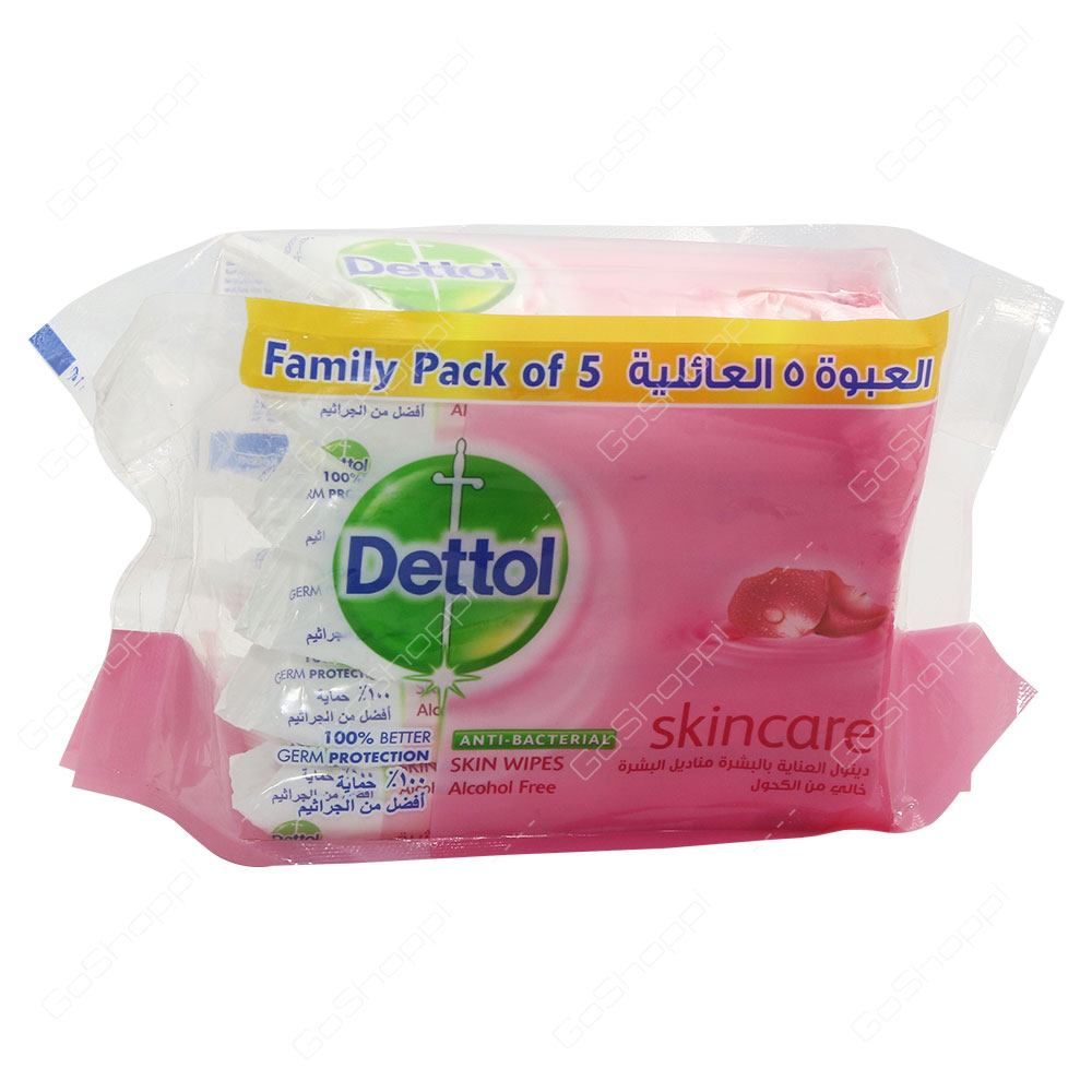 Dettol Skincare Anti Bacterial Skin Wipes 5X10 Wipes