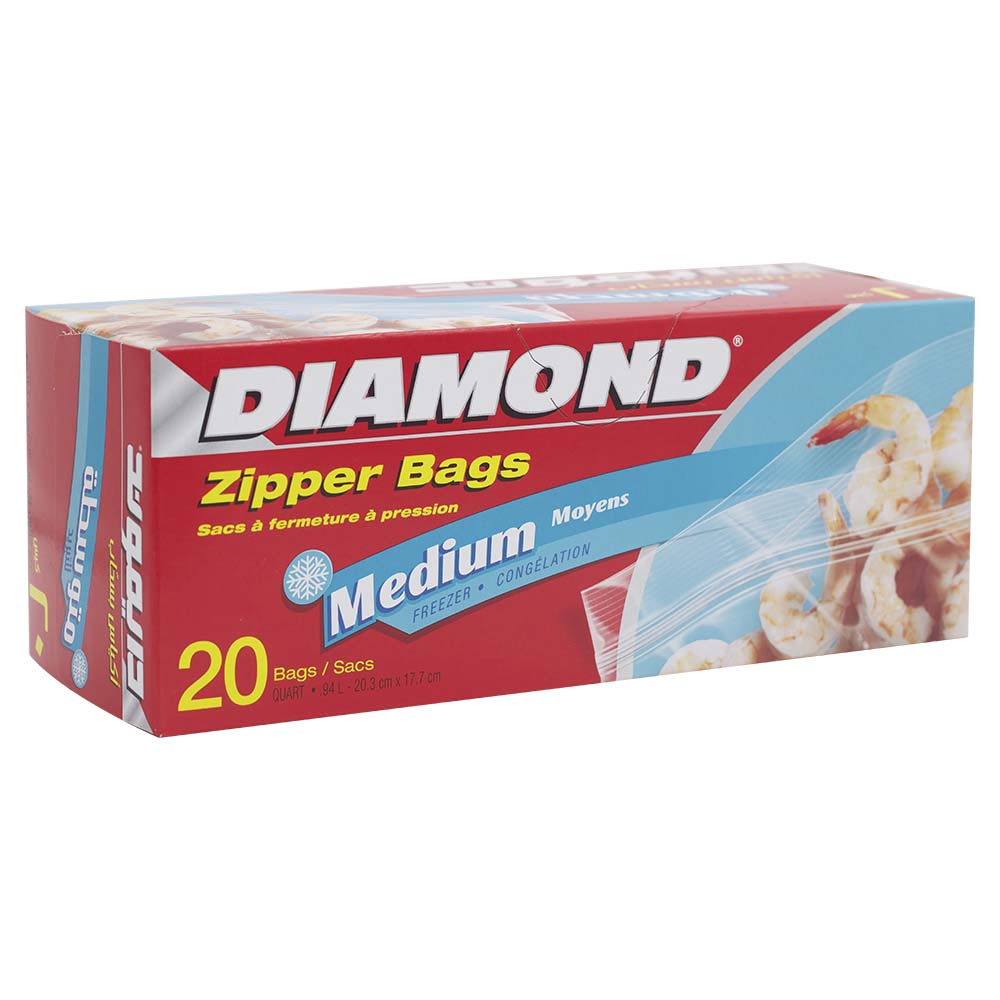 Diamond Zipper Bags Medium 20bags