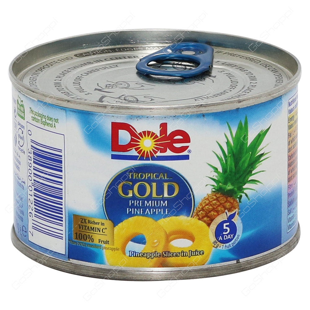 Dole Tropical Gold Pineapple Slices In Juice 227 g