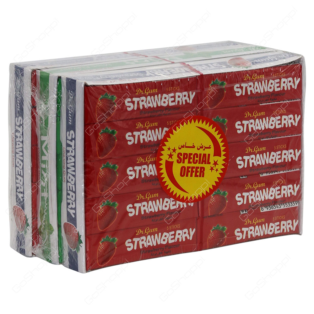 Dr Gum Assorted Chewing Gum Tri Pack 5X20 Sticks