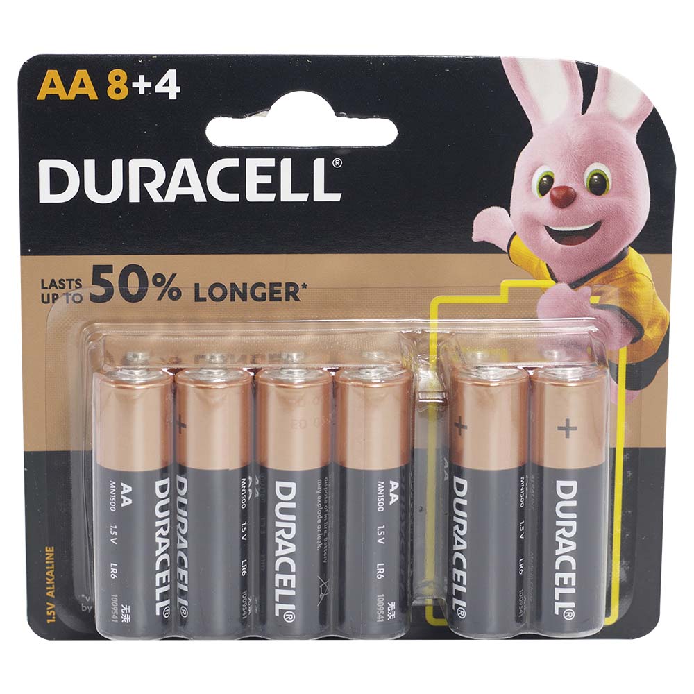 Duracell Alkaline Batteries AA8+4 12pcs Buy Online