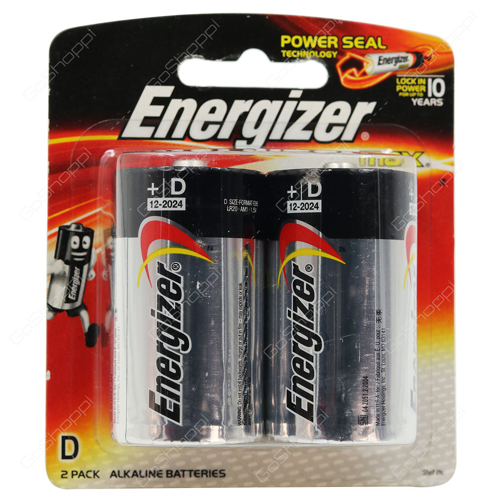 Energizer Max Alkaline D Batteries 2 Pack