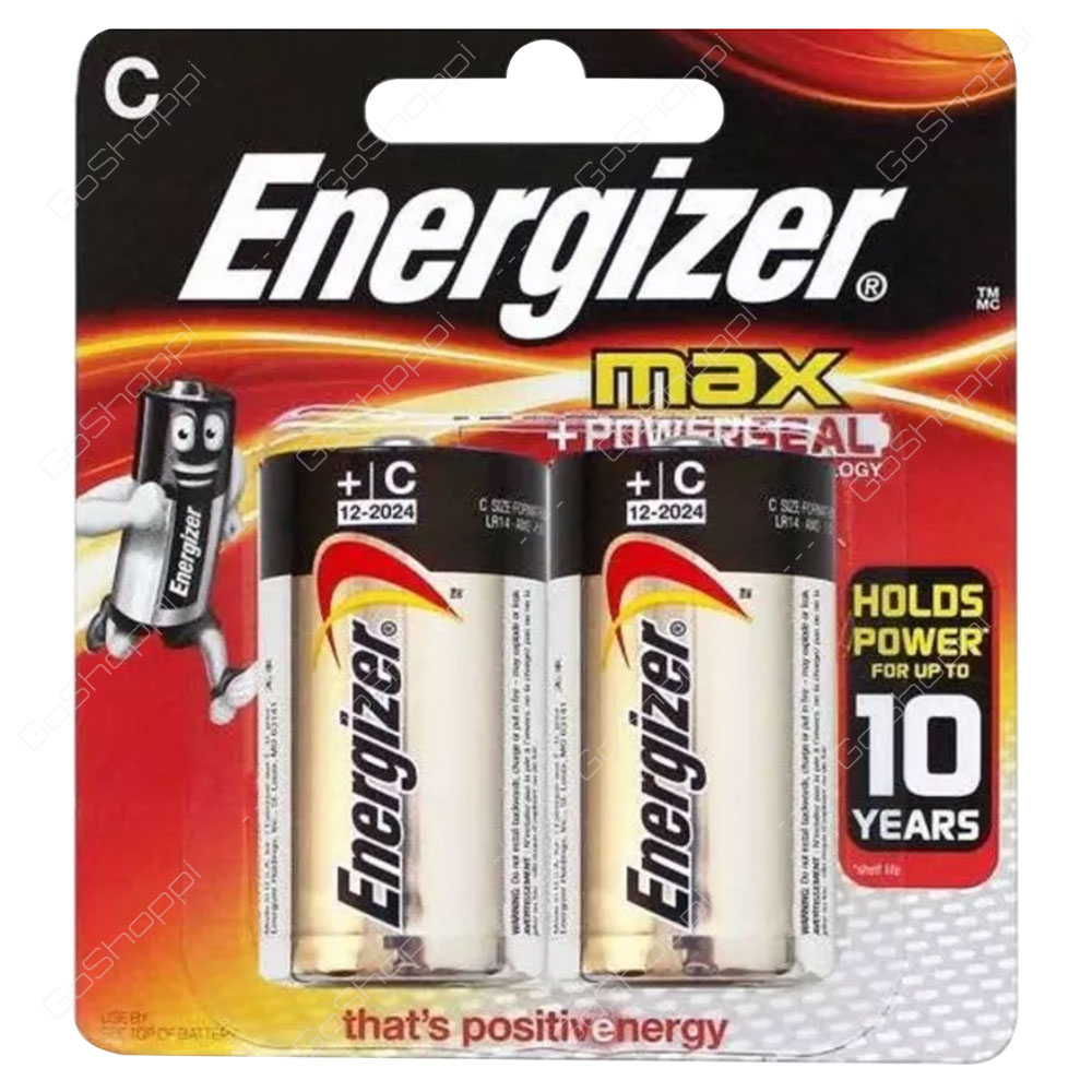 Energizer Max Power Seal C Batteries 2 Pack