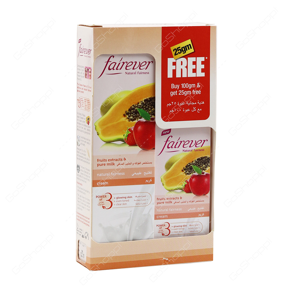 Fairever Fruit Extracts And Pure Milk Natural Fairness Cream 25g Free 100 g