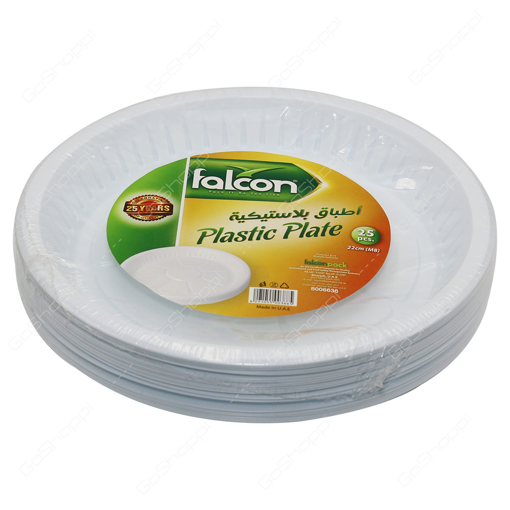 Falcon Plastic Plate 22cm 25 pcs