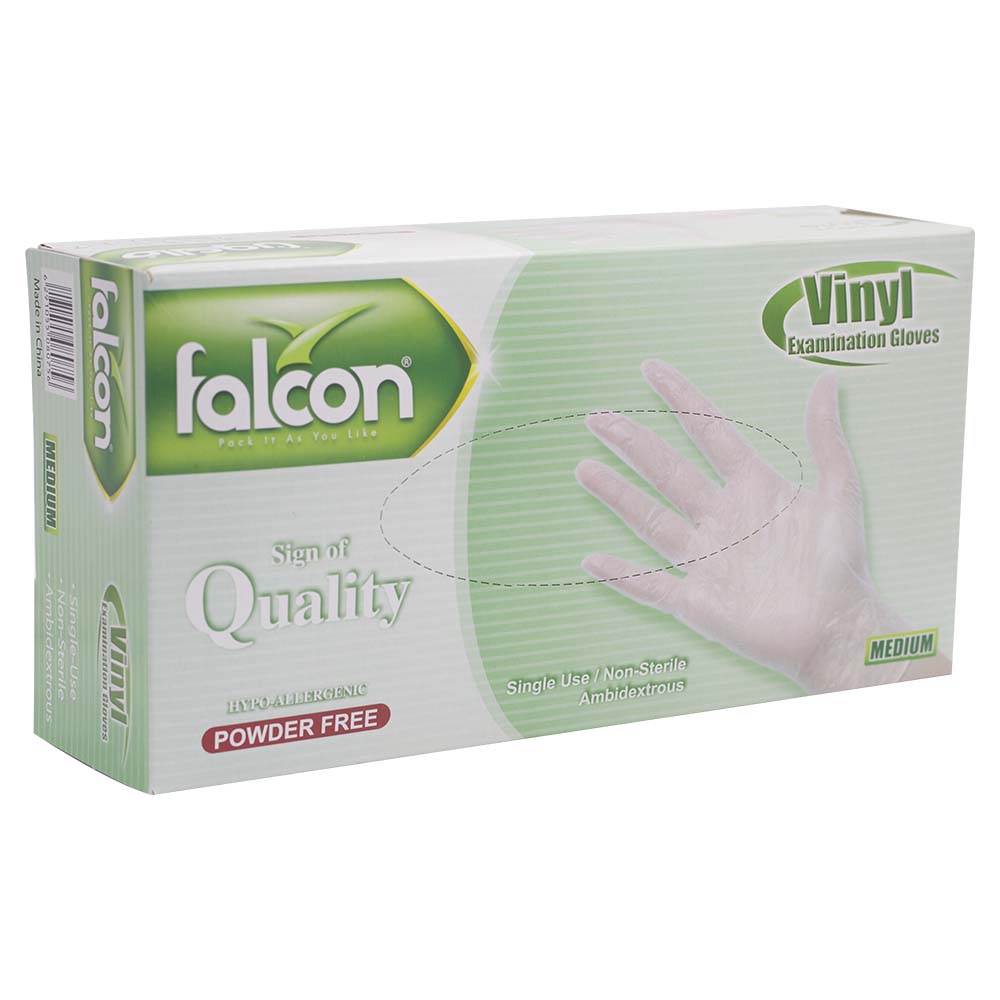 Falcon Vinyl Examination Gloves Medium 100bags