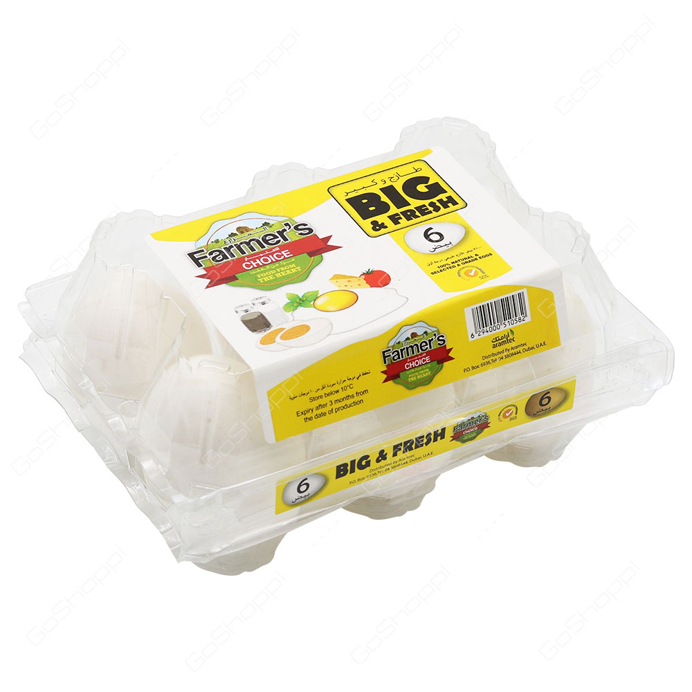 Farmers Choice Big And Fresh White Eggs 6 pcs