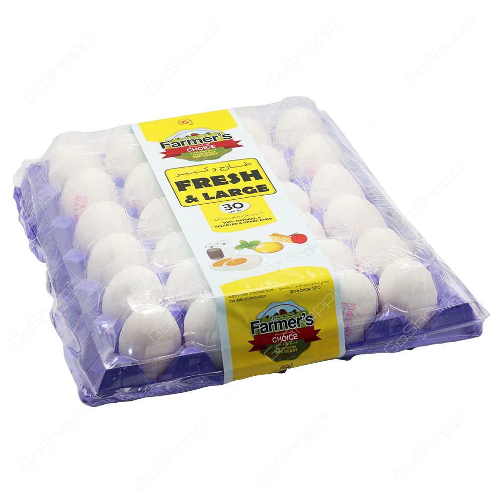 Farmers Choice Fresh And Large White Eggs 30 pcs